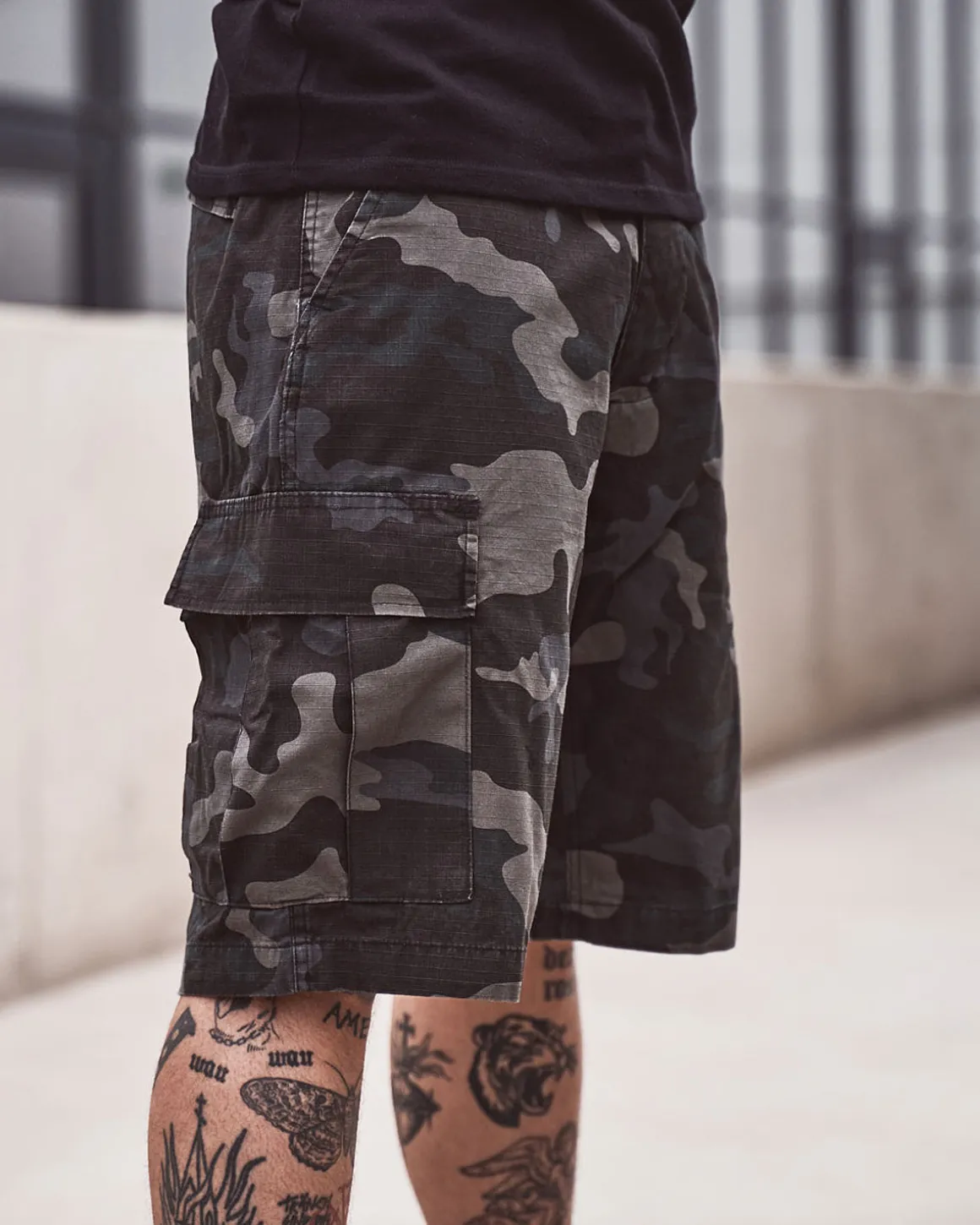 BDU Ripstop reisitaskushortsit - Tumma camo