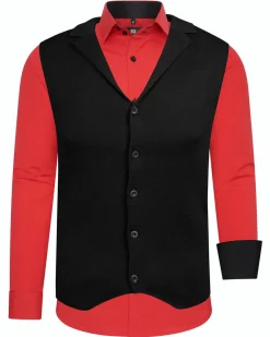 Beales kauluspaita + Aaron liivi - Punainen/Musta