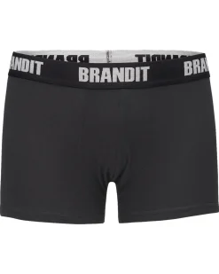 Brandit logo bokserit 2-pack - Camo & Musta