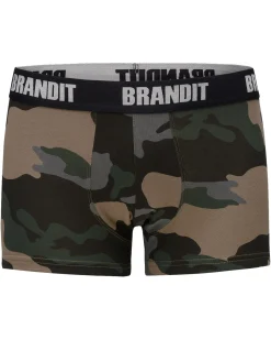 Brandit logo bokserit 2-pack - Camo & Musta