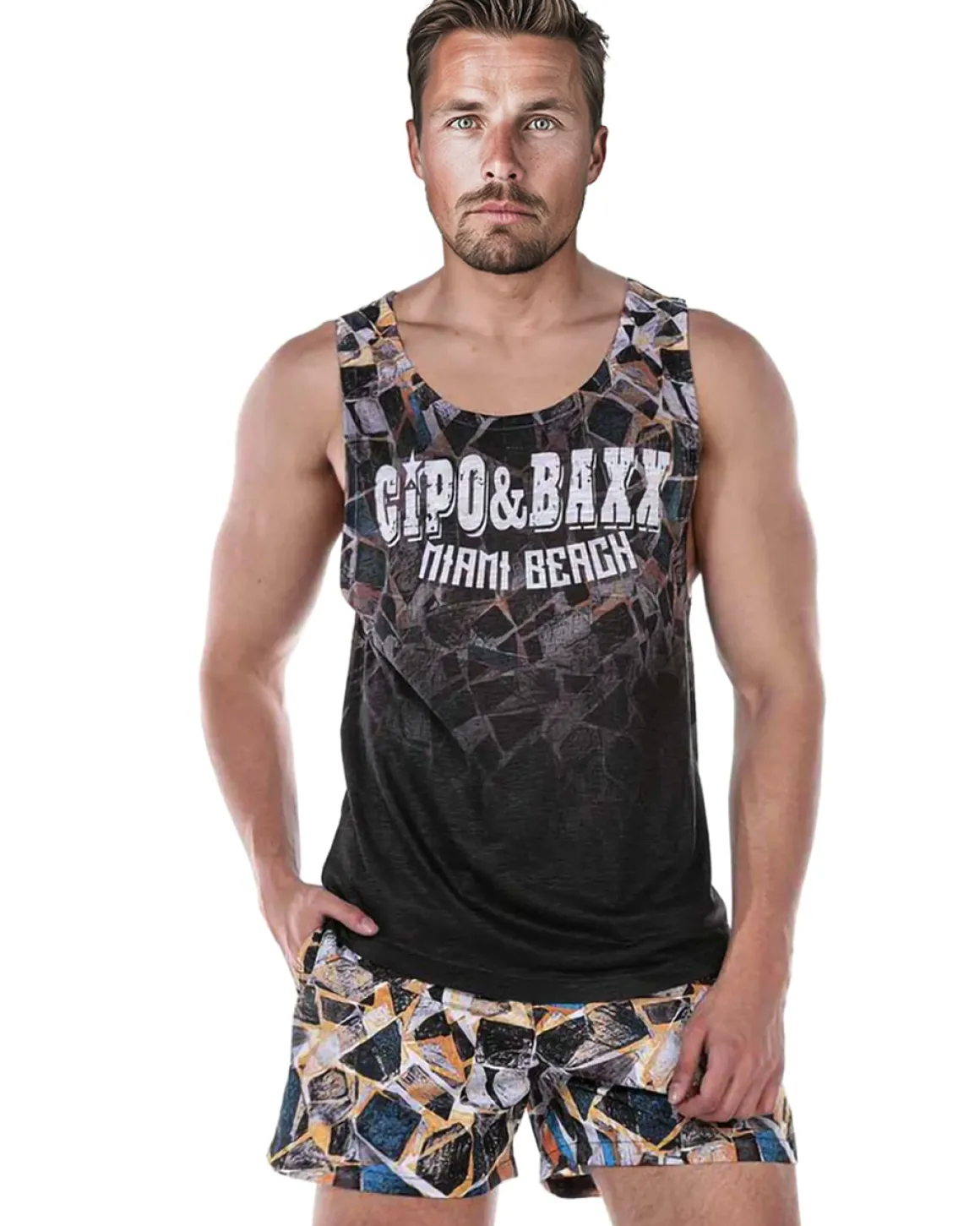 CUK244 Geometric beach set - Musta