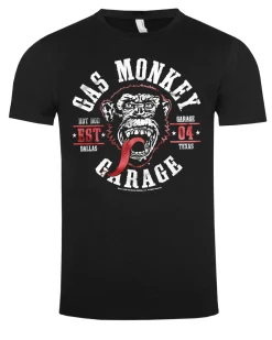 Gas Monkey round seal t-paita - Musta/Valkoinen
