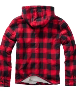 Hupullinen flanellitakki - Musta/Punainen