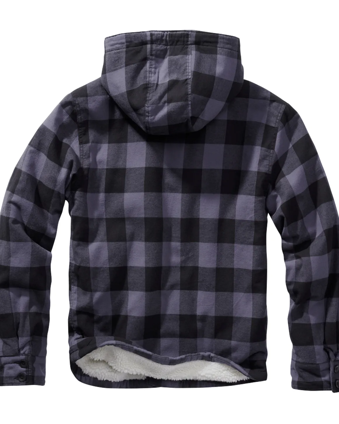 Hupullinen flanellitakki - Musta/Harmaa