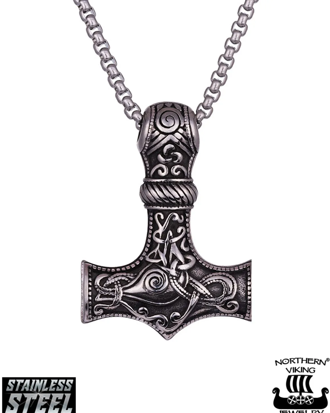 Knotwork Thorin Vasara kaulakoru - Teräs