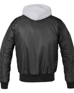 MA1 hooded bombertakki - Musta/Harmaa