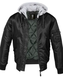 MA1 hooded bombertakki - Musta/Harmaa