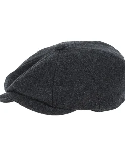 Newsboy wool blend flat cap - Tummanharmaa