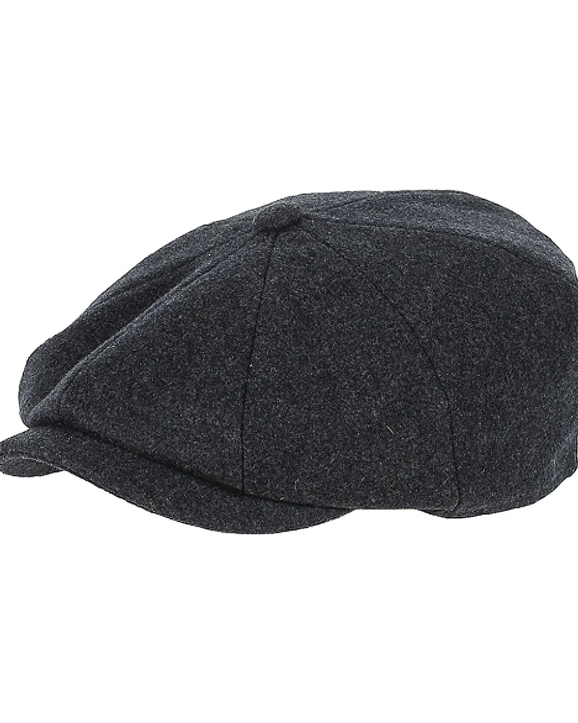 Newsboy wool blend flat cap - Tummanharmaa