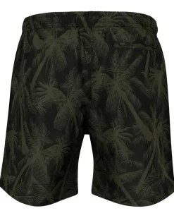 Pattern Palm uimashortsit - Musta/Vihreä