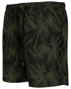 Pattern Palm uimashortsit - Musta/Vihreä