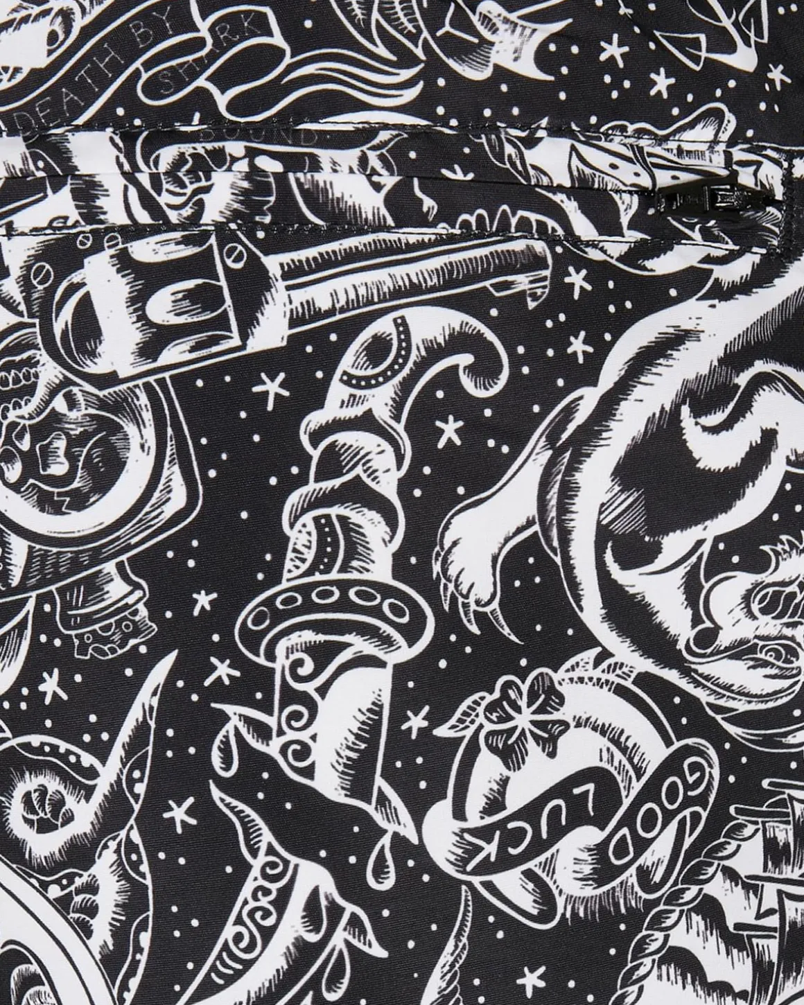 Pattern Tattoo uimashortsit - Musta/Valkoinen