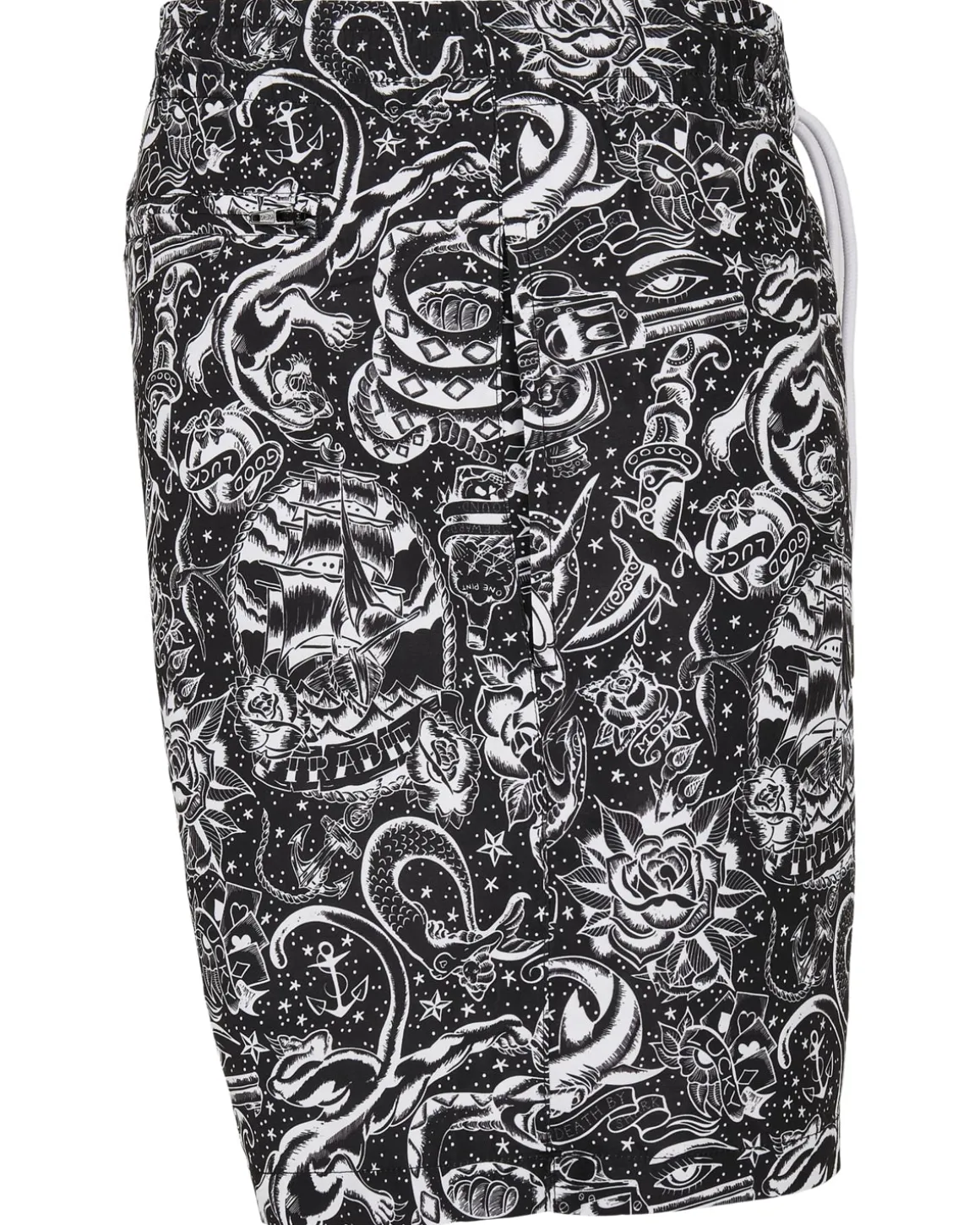 Pattern Tattoo uimashortsit - Musta/Valkoinen