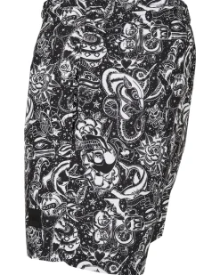 Pattern Tattoo uimashortsit - Musta/Valkoinen
