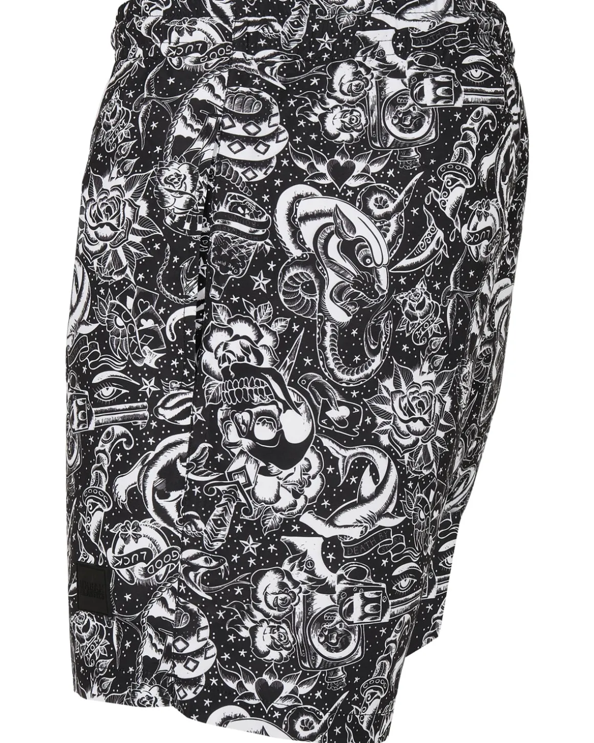 Pattern Tattoo uimashortsit - Musta/Valkoinen