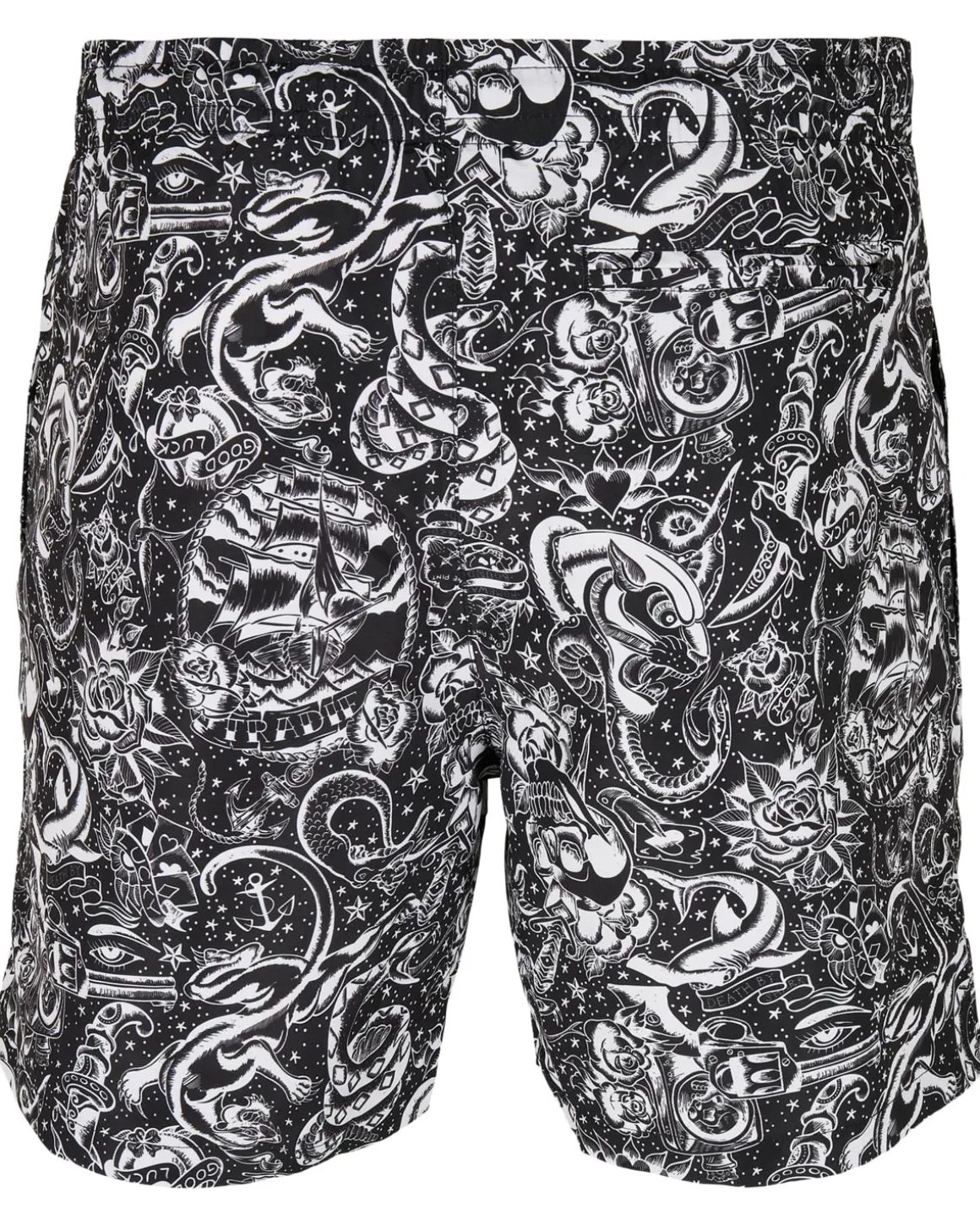 Pattern Tattoo uimashortsit - Musta/Valkoinen
