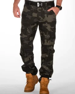 Pure slim reisitaskuhousut - Tumma camo