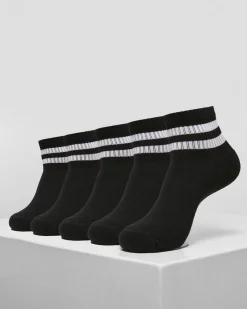 Sporty half cuff sukat 5-pack - Musta