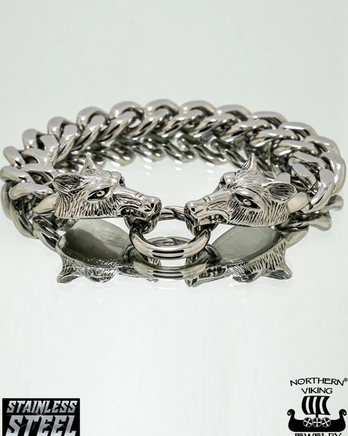 Steel Chain Wolf Head rannekoru - Teräs