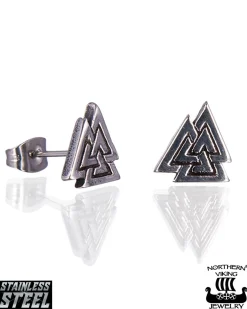 Steel Valknut korvakorut - Teräs