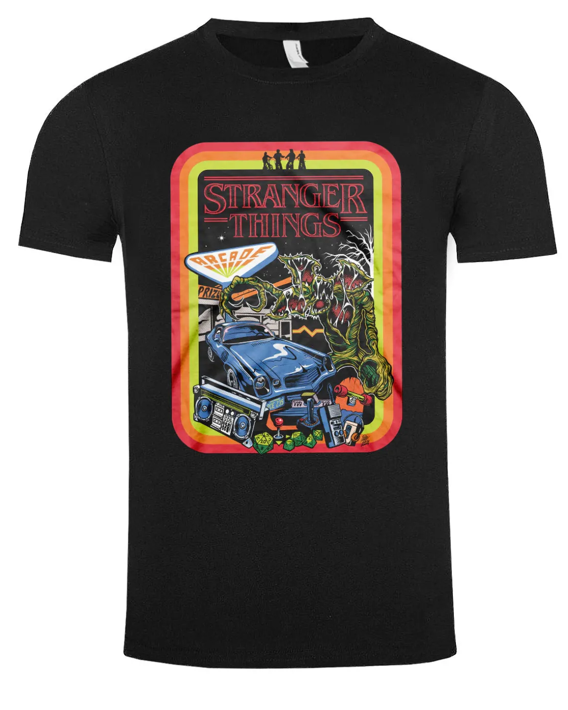 Stranger things retro t-paita - Musta