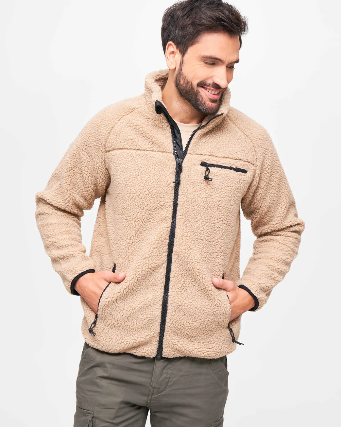 Teddyfleece takki - Kameli