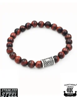 Tiger Eye Knotwork rannekoru - Ruskea